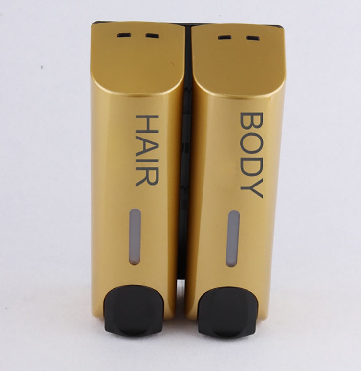 Plastic Wall Mount Soap Dispenser Black Bathroom Shower Shampoo Liquid Dispenser Set Hotel Mall Kitchen Soap Bottle 350ml