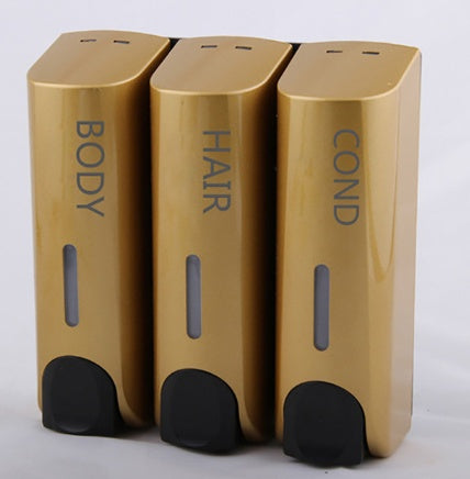 Plastic Wall Mount Soap Dispenser Black Bathroom Shower Shampoo Liquid Dispenser Set Hotel Mall Kitchen Soap Bottle 350ml